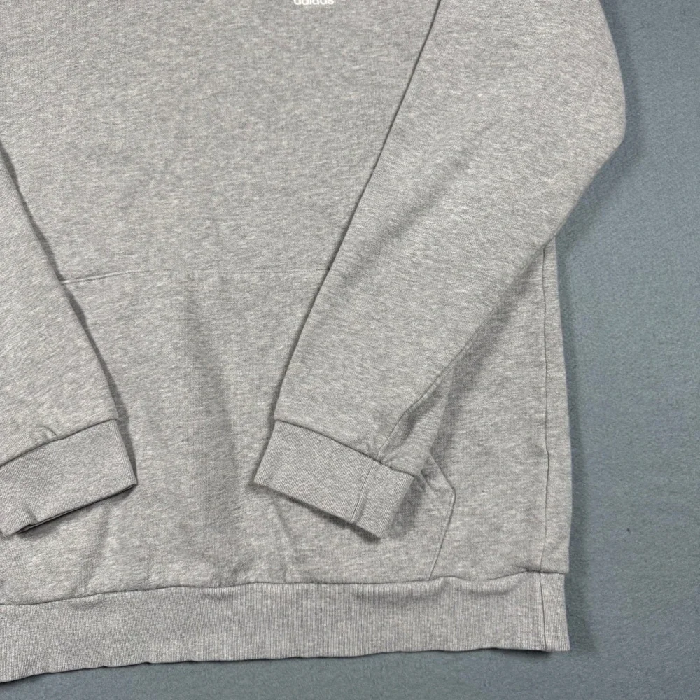 Adidas Hoodie Mens Large Gray Primegreen Trefoil Logo Pullover Sweatshirt L